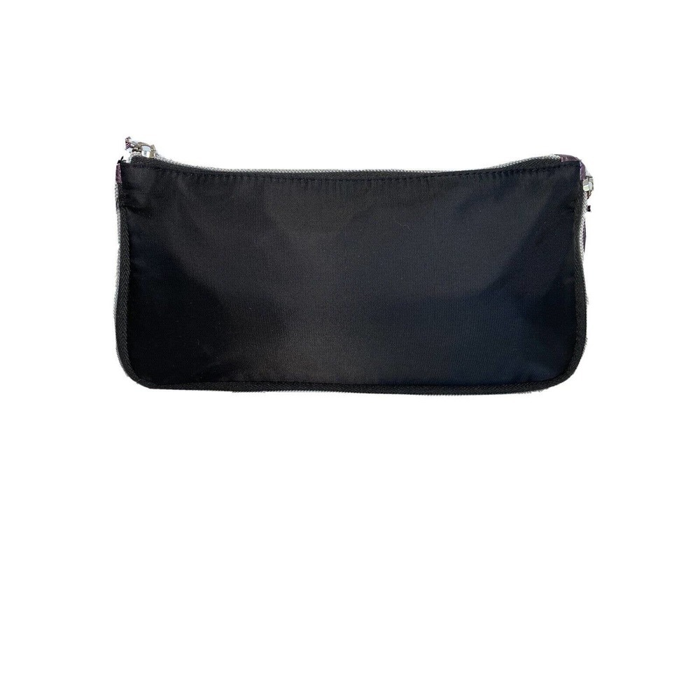 Lancome Signature Black & Purple Makeup Cosmetic Nylon Handbag Clutch Purse NWOT